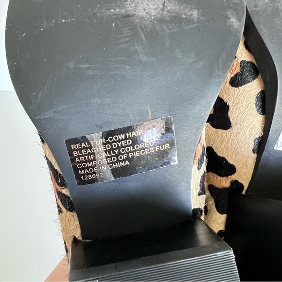 Steve Madden Womens Palace Leopard Cow Hair Ankle Booties Pull On 7B - Picture 6 of 9